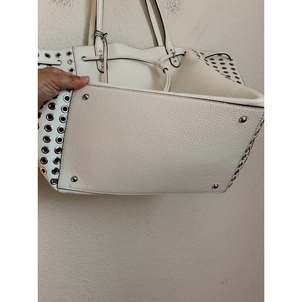 Lauren Ralph Lauren White Leather Eyelet Tote Shoulder Bag NWT - Picture 9 of 16
